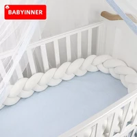 babyinner baby crib bumper 3 braid cot protector bed fence 1m1 5m2m3m knotted bed enclosure multi function baby room decor