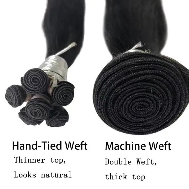 

[New] VeSunny Sew in Remy Hair Hand Tied Weft Invisible Real Human Hair Seamless Double Weft Straight 10g/Bundle #2