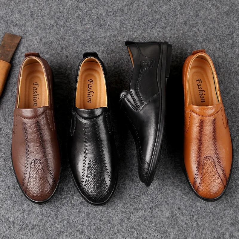 Мужские лоферы Повседневная обувь из натуральной кожи без застежки Роскошные