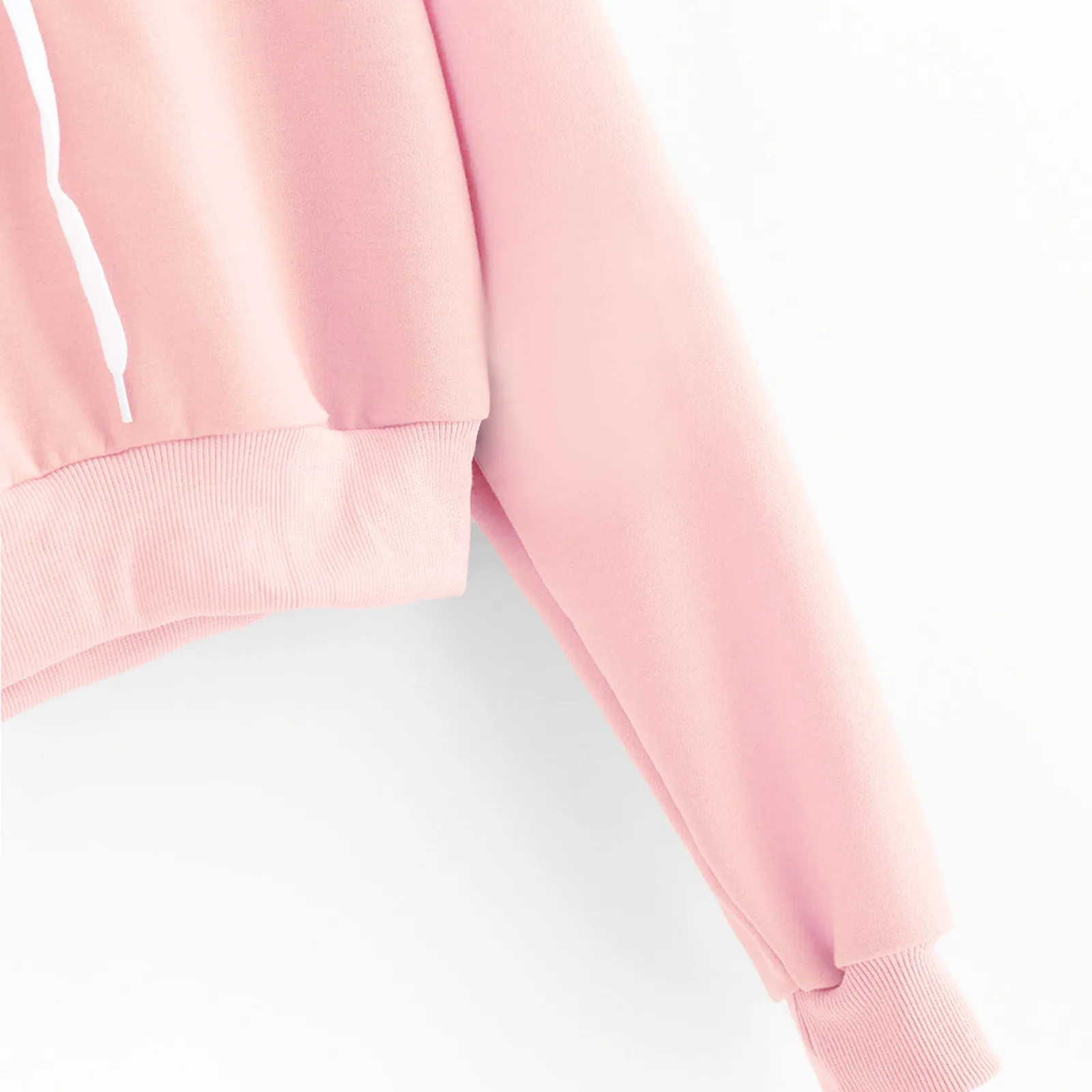 

Autumn Women Pink Hoodies Solid Color Top Sweatshirt With Hood Pullover For Running Jogging Hoodie Hoody