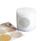 90 шт.лот Золотые круглые бронзовые прозрачные герметичные наклейки диаметром 4 см серии прозрачных узоров, Подарочные наклейки в виде свечей