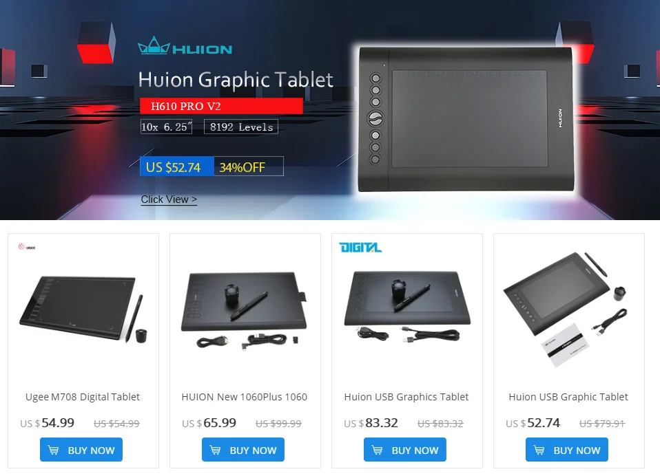 Huion USB графический планшет H610 PRO H610 Pad художественная цифровая плата перезаряжаемая ручка для рисования 8 Экспресс-клавиш доска для письма