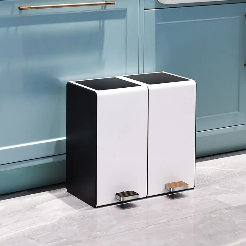 

Корзина для мусора с педалью, бесшумная, белая, для гостиной, автоматическая корзина для мусора, отделение мусора EH50TC