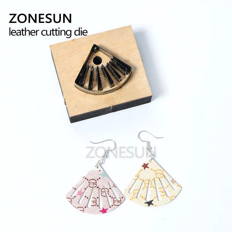 ZONESUN Custom Hand Fan Leather Blade Earring Paper Cutting Die Tool For Machine DIY Punching Clicker Steel Rule | Дом и сад