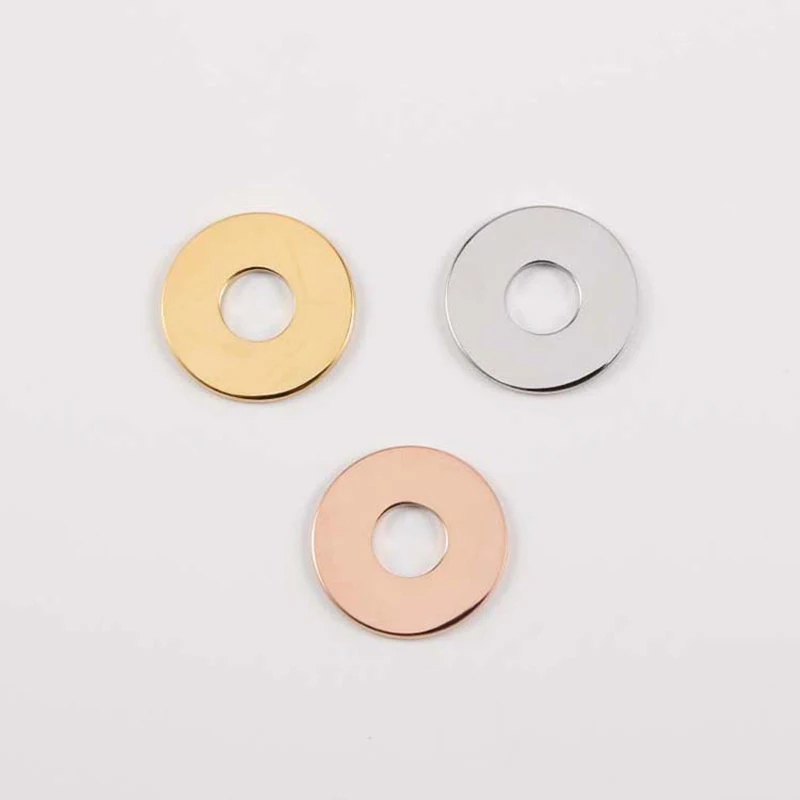 

20pcs/Lot Mirror Polishe Stainless Steel Round Circle Charm Pendant Gold Color DIY Jewelry Findings