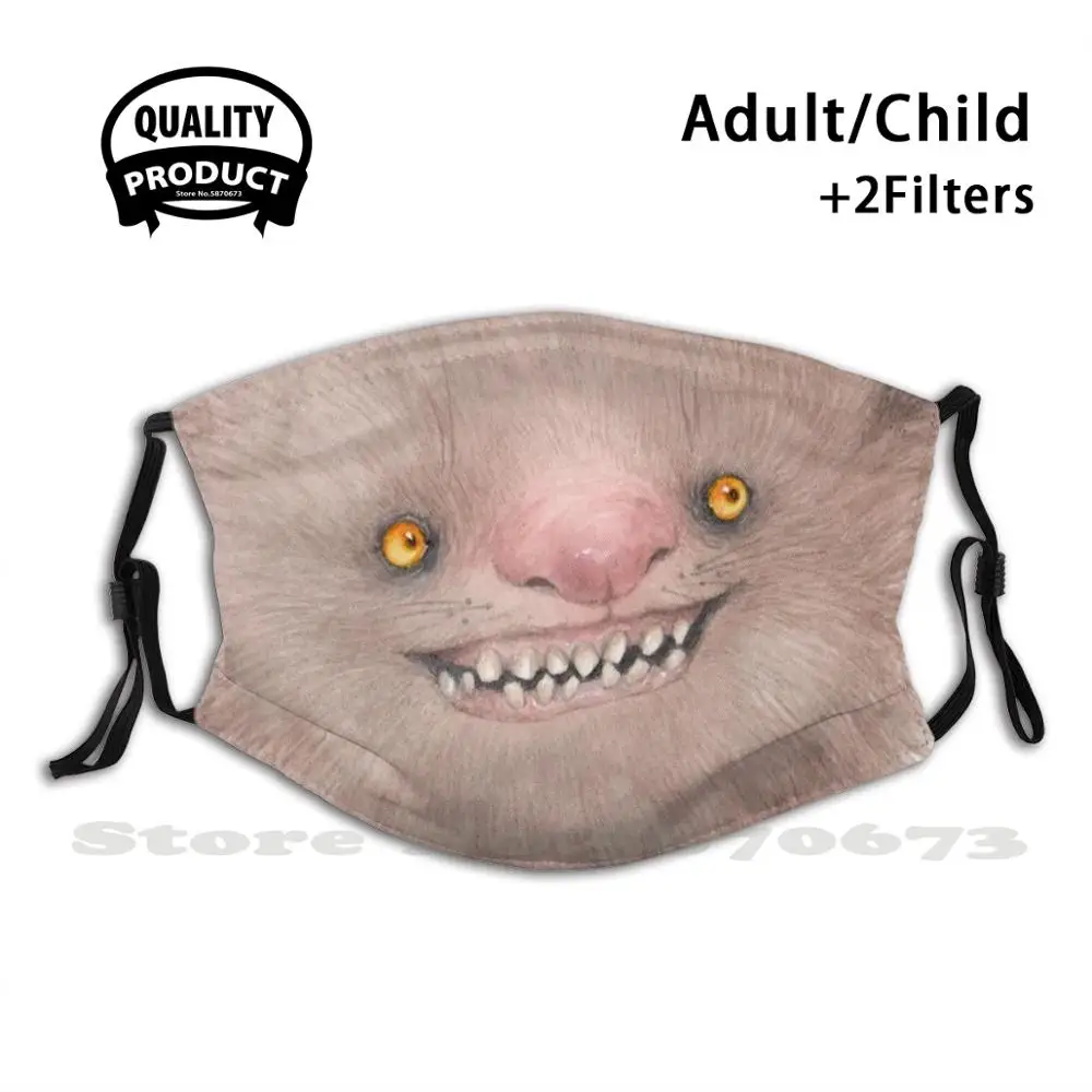 

Geoffrey Reusable Mouth Mask Filter Cool Funny Masks Creature Cute Funny Humour Furry Hairy Monster Fantasy Folklore Cheeky