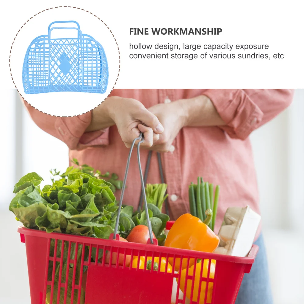 1 шт. корзина для хранения портативная покупок домашняя (синий) | Дом и сад