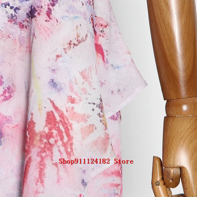 

Europe And The United States 2021 Spring New Fashion Temperament Collar Waist Print Hem Irregular Short Dress For Women