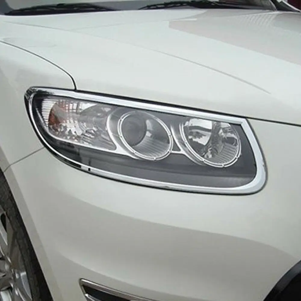 

For Hyundai Santa Fe 2010-2011 ABS Chrome Front Head Light Lamp Hoods Cover Trim