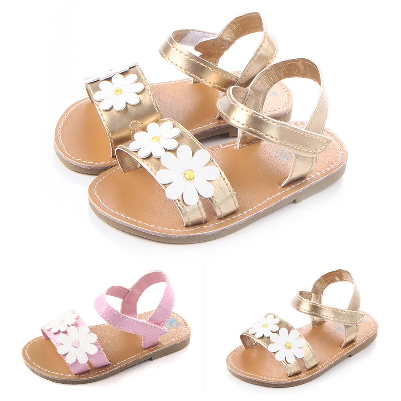 Модные сандалии на резиновой подошве для детей девочек с цветами|sandals for baby|sandals