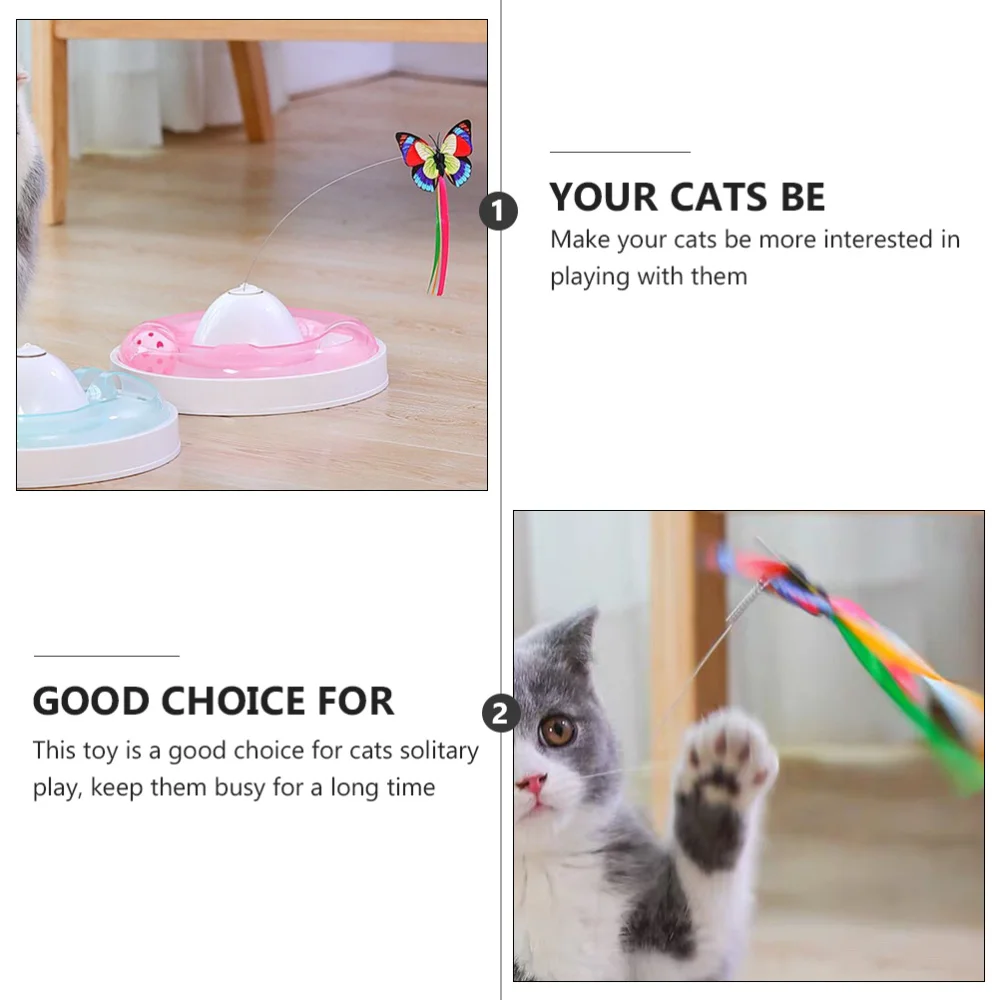 

Pet Kitten Funny Stick Electric Turntable Interactive Cat Toys Automatic