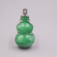 new 18k gp with green chalcedony pendant women men ellipse zircon pendant best gift 45x21mm
