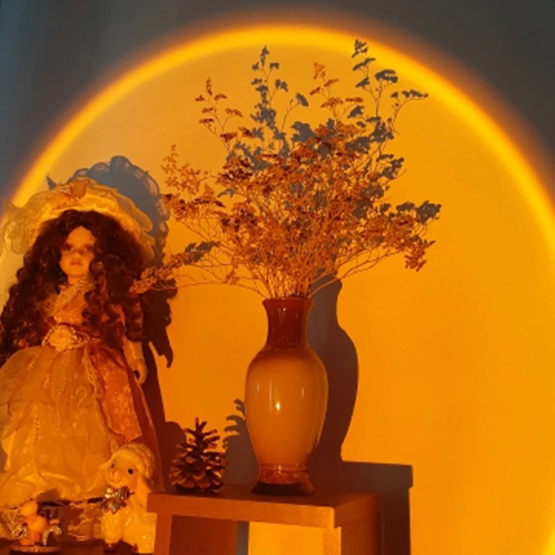 Закат проектор лампа с радужным атмосферу светодиодный ночной Светильник для