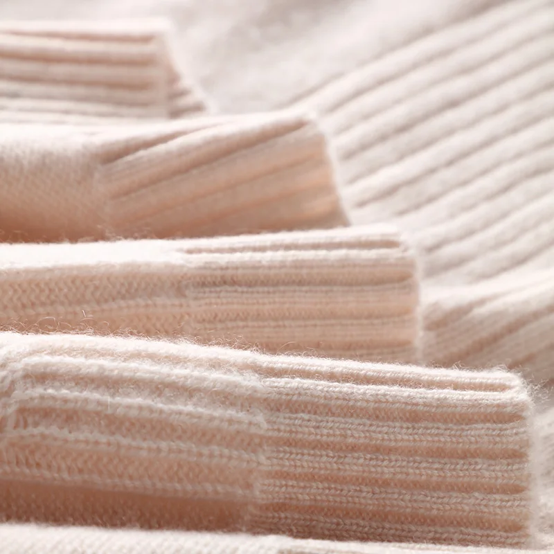 ALKMENE Женский кашемировый вязаный свитер средней длины с высоким воротом