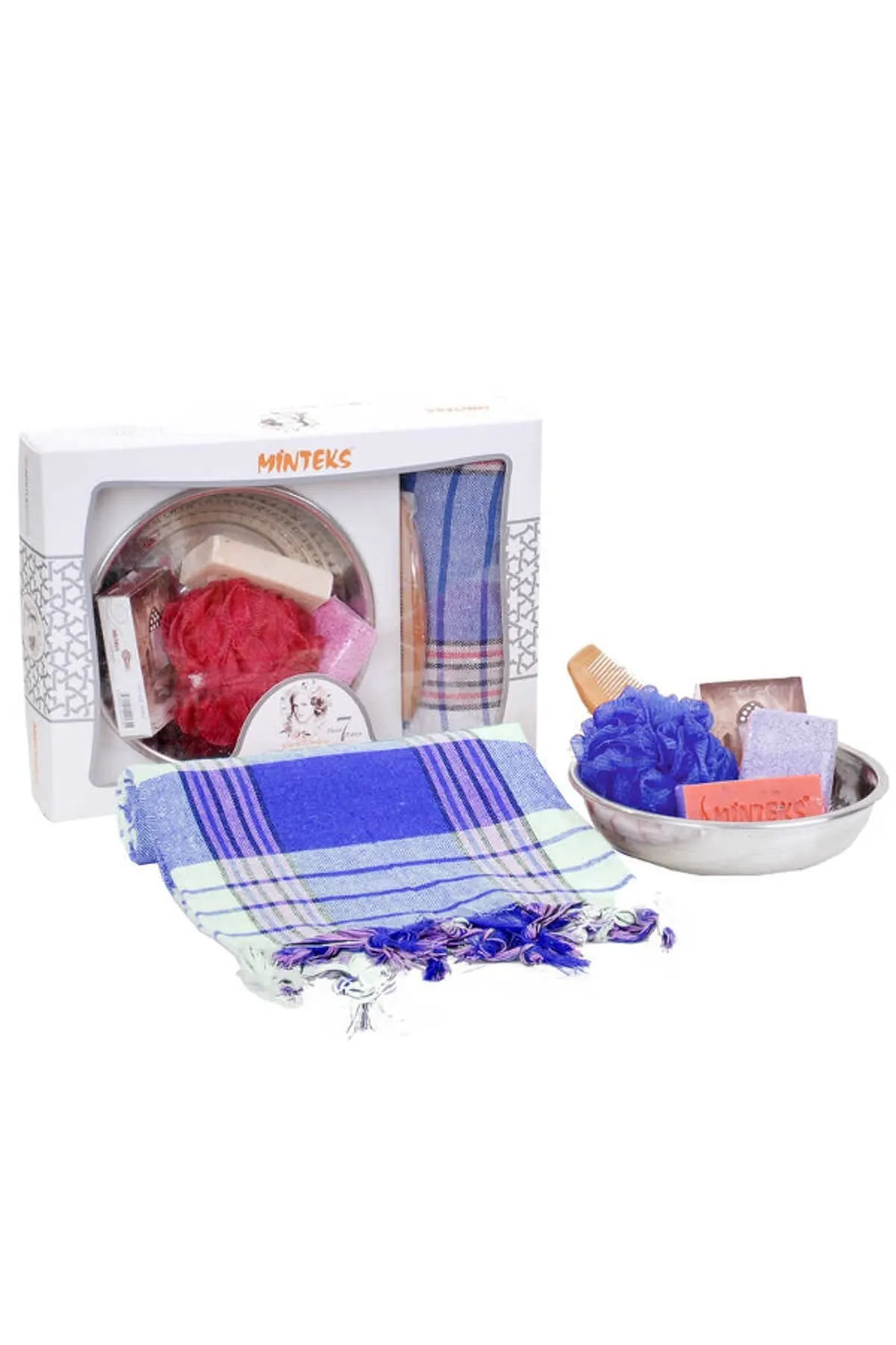 

Beach Towel 7 Pieces Silver Bath Set- Blue 152400634 Soft Textured Water Absorbing Quick Dry