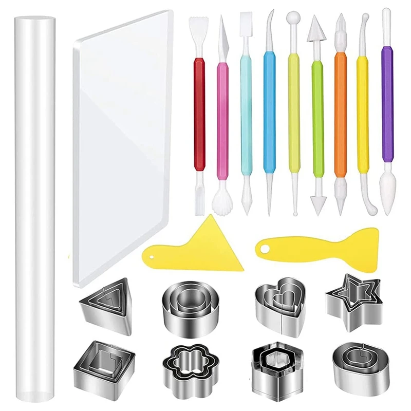 

Clay Cutters Clay DIY Tool Set,Clay Sculpting Sculpting Tool,Acrylic Clay Roller for Clay Pottery Craft