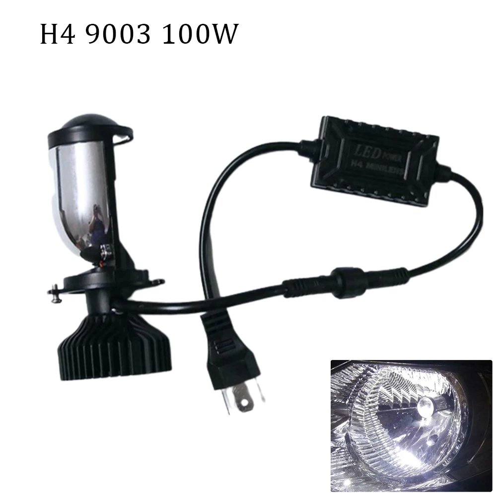 

1 Pair H4 9003 HB2 50W LED Headlight Kit Lamp With Mini Projector Lens 20000LM 12V 6000K White Automobile Hi/Lo Beam Bulb