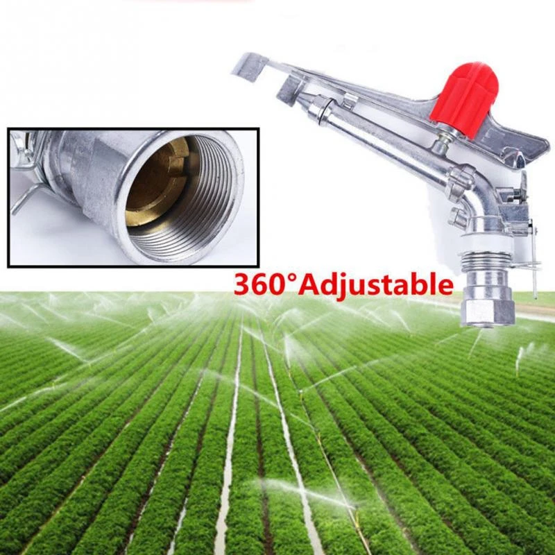 1.5 Inch Garden Impact Water 360 Degree Adjustable Sprinkler Durable Zinc Alloy-ABUX