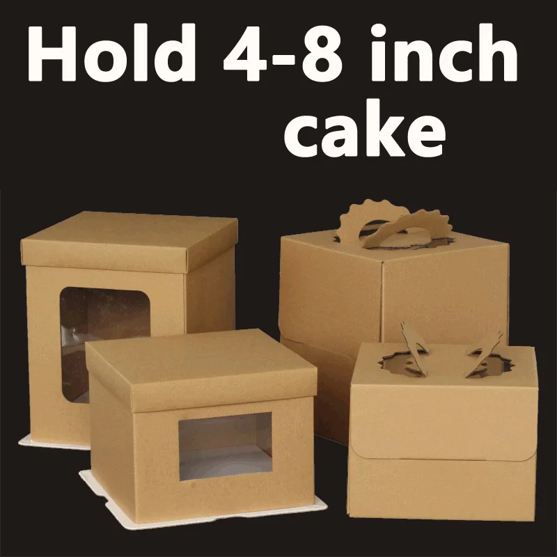 

10 set Kraft Paper for 4-8 inch Cake packaging Boxes, baking container cheese cookie carrier cakes pastry bakery storage holder