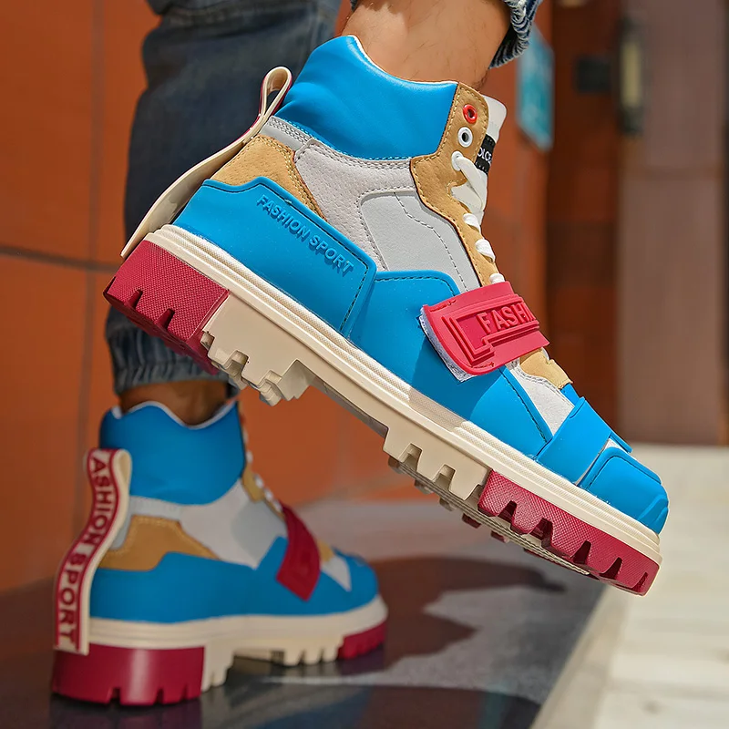 

Outdoor Men's Boots Autumn Winter Hiking Boots Street Trend Ankle Boots High-top Platform Casual Shoes Soft Fashion Sports Shoe
