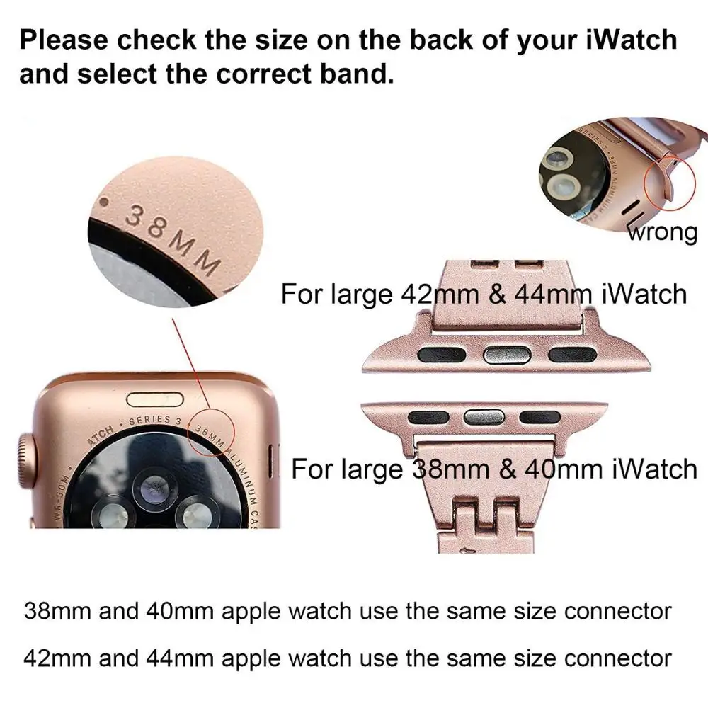 Металлический ремешок для часов Для Apple Watch 4 44мм 40мм ремешок Ссылка Браслет Для серии iwatch 3 2 1 38 мм 42 мм Сменная лента Для женщин Мужчины полоса из нержавеющей стали