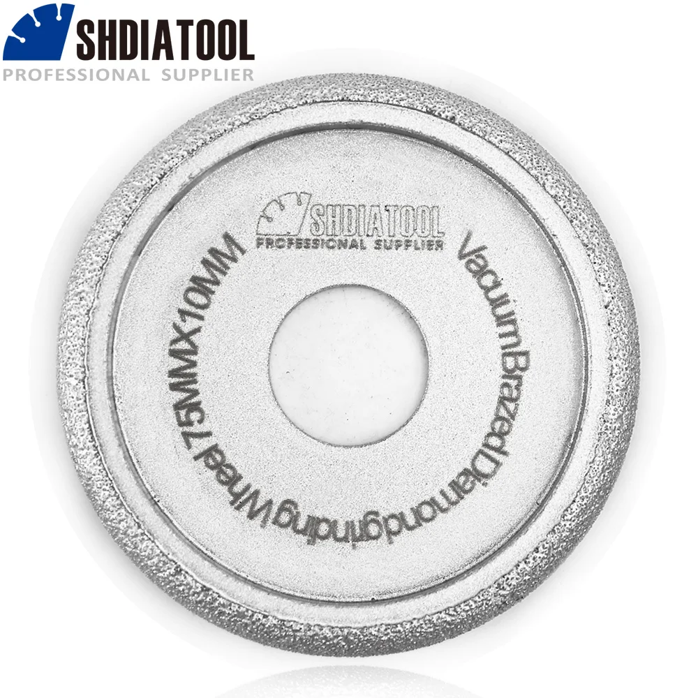 SHDIATOOL dia75 мм x 10 вакуумное паяное алмазное Выпуклое колесо/колесо профиля для