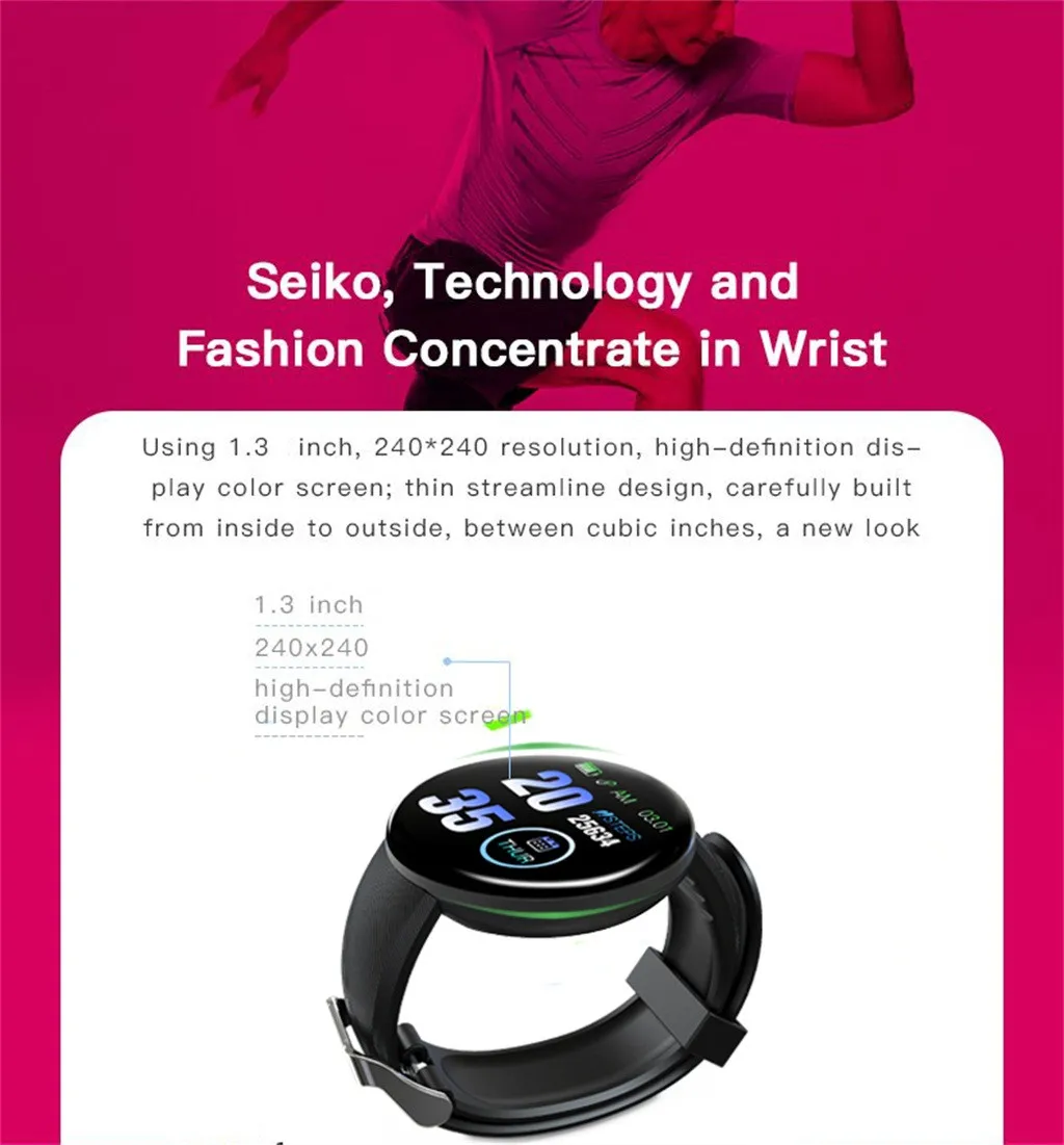 2019 Bluetooth Смарт-часы мужские круглые с тонометром женские часы водонепроницаемый