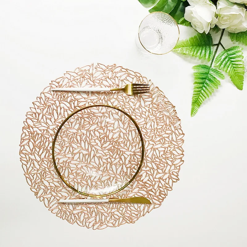 

2pc European table placemat lotus leaf leaf pattern kitchen plant coffee table mat coaster coaster board coaster home decoration