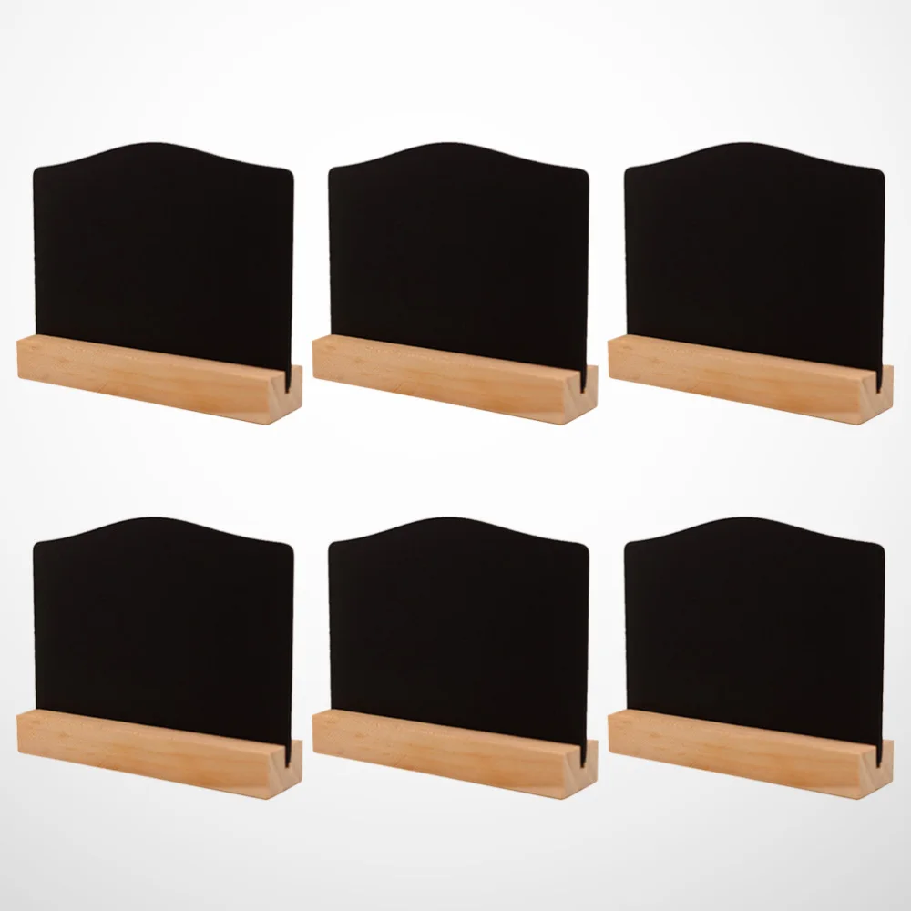 

6pcs Double-sided Mini Blackboard Wooden Message Board Decorative Chalkboard for Shop Bar Coffee House (Small Size Board with Ba