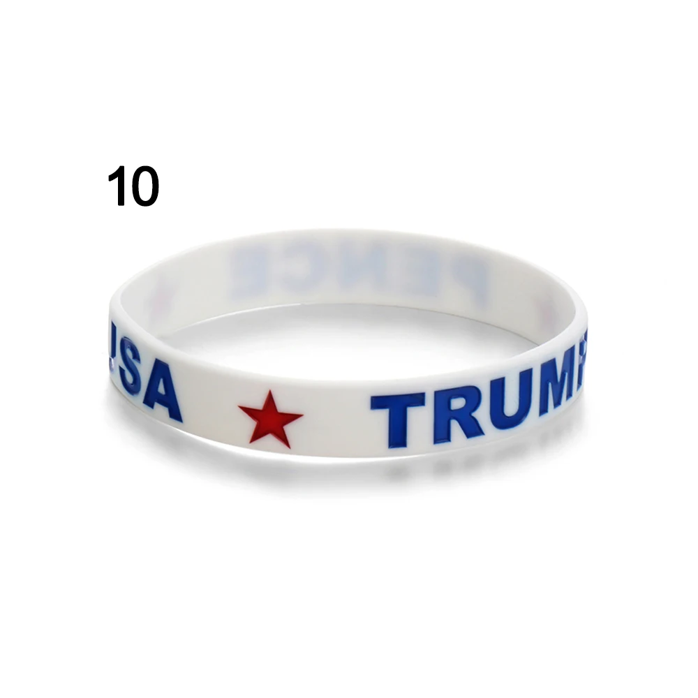 Other-10 1 шт. Trump President силиконовые браслеты модный синий красный разноцветный браслет повседневные унисекс растягивающиеся модные аксессуары - Окраска металла: Other-10