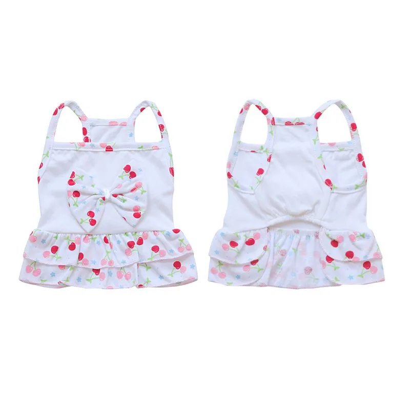 Летнее платье майка для собак и кошек купальный костюм с фруктами Двухслойная