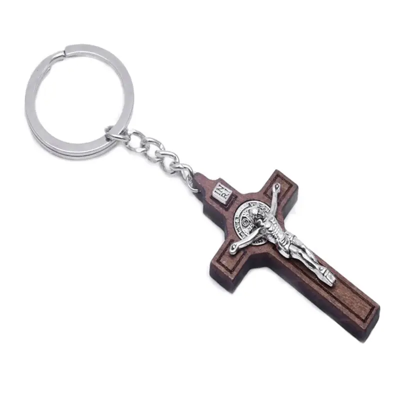 

Christian Jesus Cross Keychain Religious Key Ring Jewelry Pendant Car Souvenirs