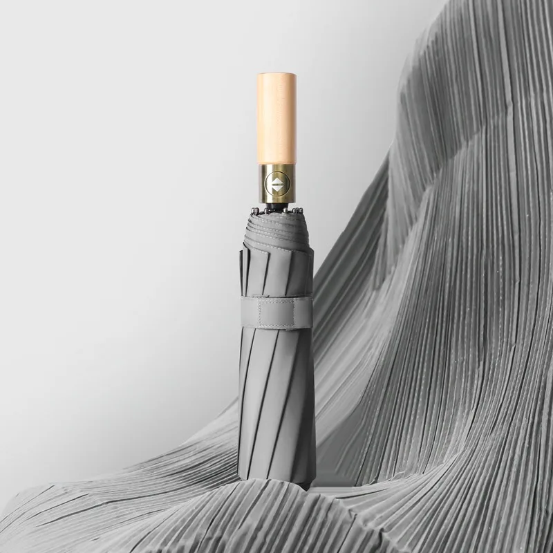 

Parasol Simple 10-Bone Fully Automatic Umbrella Men and Women Super Large Wind-Resistant Thickened Sturdy Tri-Fold Rain Umbrella