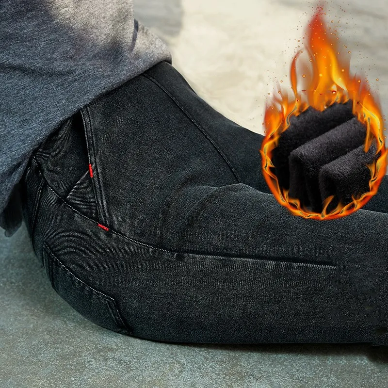 

Winter Jeans Women's Korean High Waist Plus Velvet Skinny Jeans Female 2020 New Denim Streetwear Thick Warm Winter Feet Pants