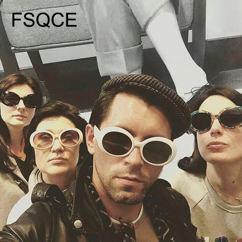 FSQCE новые брендовые дизайнерские винтажные Овальные Солнцезащитные очки для