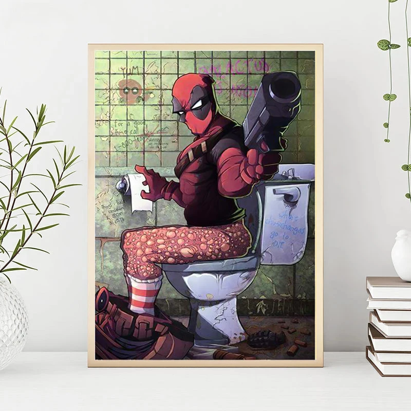 Забавная картина супергероя Marvel плакаты и принты Дэдпула Настенная для гостиной