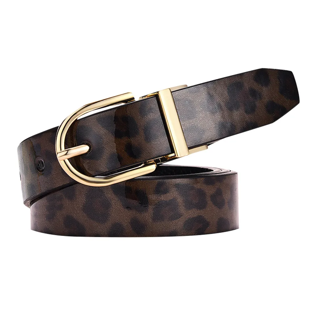SAGACE Новый Широкий кожаный ремень с леопардовым принтом двухсторонний