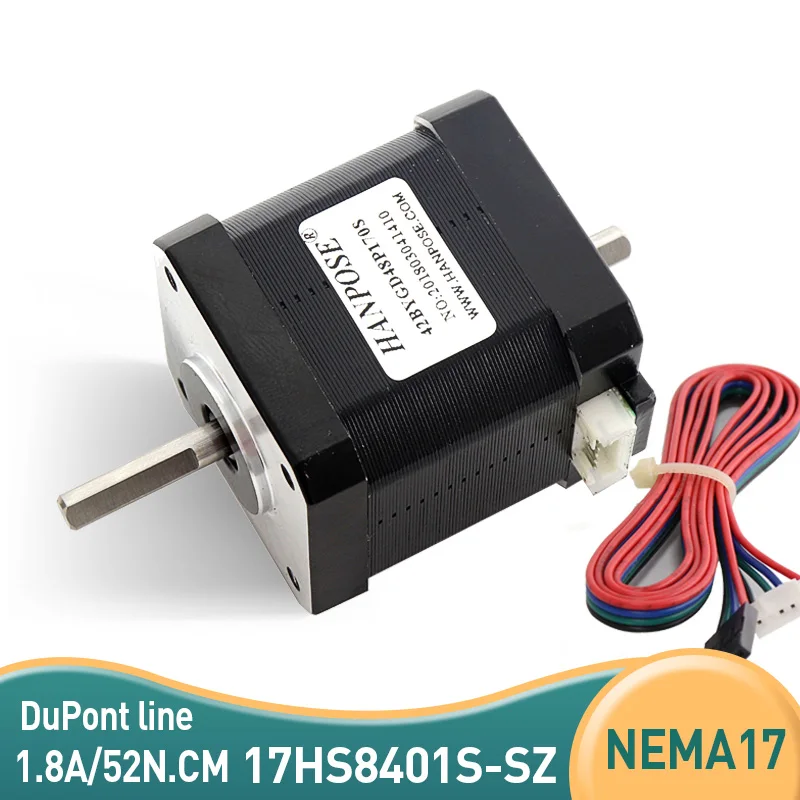 

10pcs Double shaft motor 17HS8401S-SZ 1.8A 52N.cm 60mm 12V stepping motor for Robot CNC machine 3D printer NEMA17 stepper motor