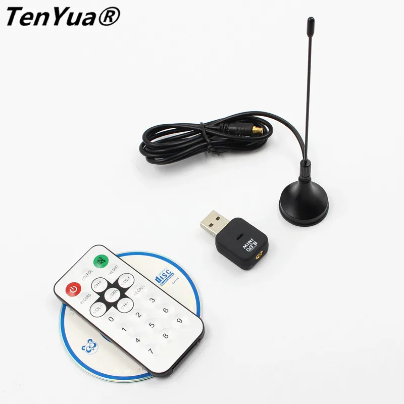 Mini Usb Dvb-t Digital Receptor de tv Terrestre Sintonizador Vara Dongle Osd Mpeg2 Mpeg4 com Controle Remoto Antena para Computador Portátil