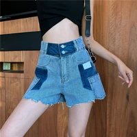 fall female sexy hole blue denim short new casual all match slim jean shorts women 2021 summer vinatge high waist jeans shorts