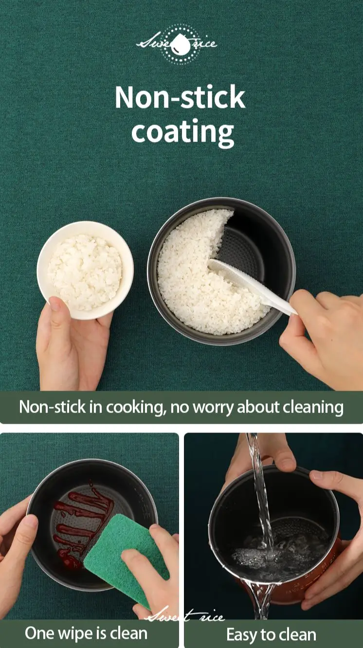 

1.6L Multifunction Electric Rice Cooker 220V Household Kitchen Intelligent Cooking Appliance For 1-2 People with Portable Handle