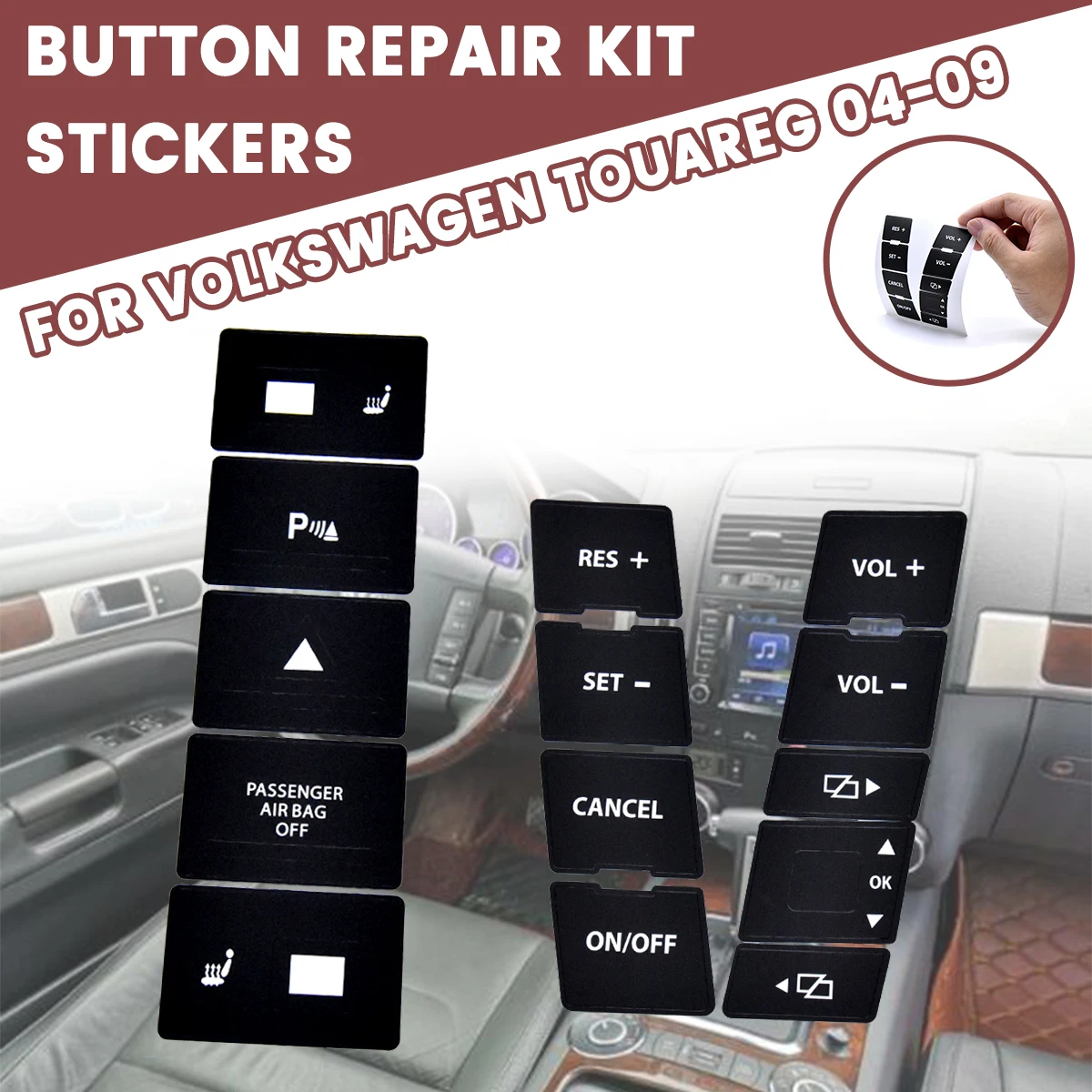 Наклейки для VW Volkswagen Touareg 2004 2009 наклейки ремонта автомобиля кнопки переключателя