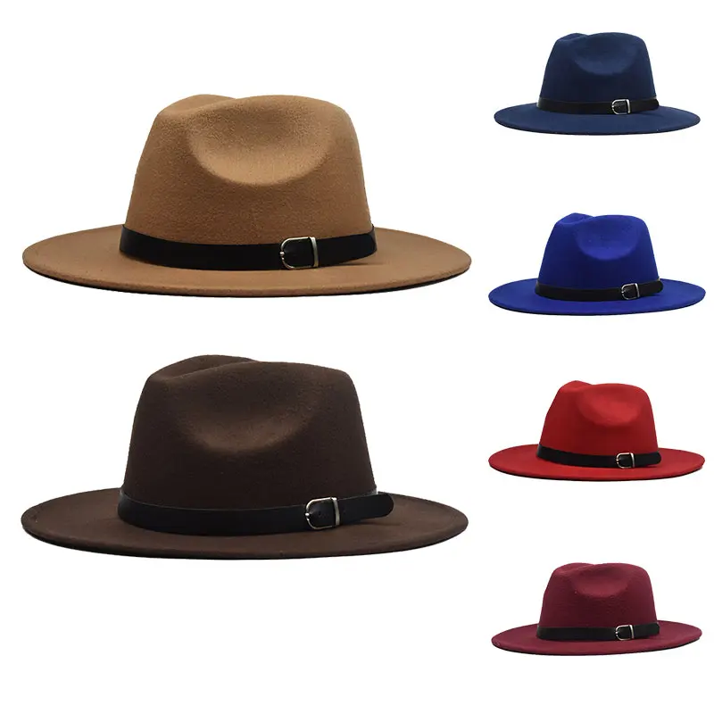 

Hot men fedoras women's fashion jazz hat summer spring black woolen blend cap outdoor casual hat