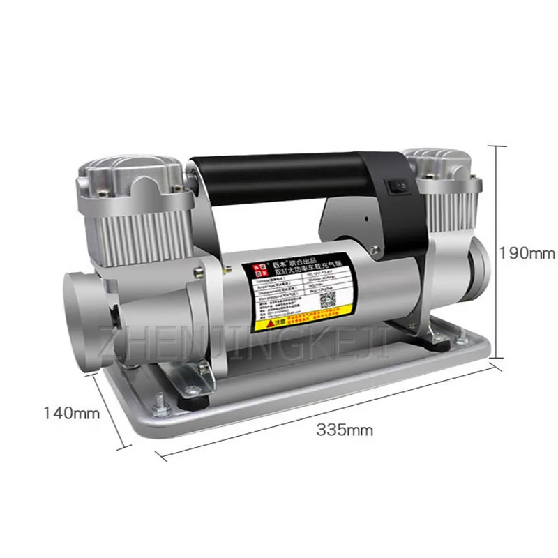 

12V/24V/220V Portable Air Pump Desert Off-Road Vehicle Large Power Metal Car Inflator Double Cylinder Small Tires Inflated Pump
