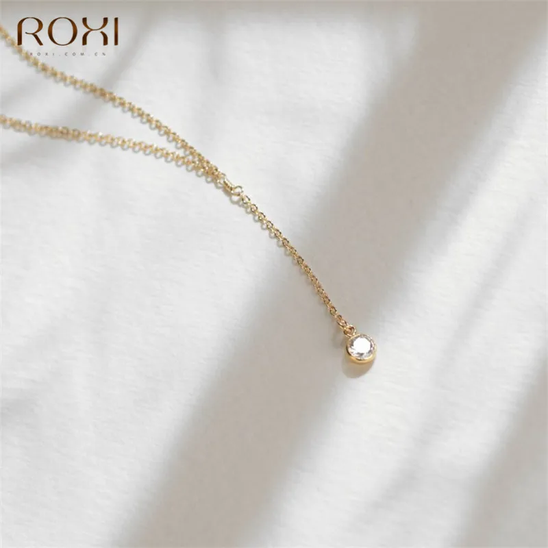 ROXI ожерелье из стерлингового серебра 925 пробы женское золотое CZ Lariat ожерелье богемное длинное ожерелье Y ожерелье s& Подвески массивные ювелирные изделия