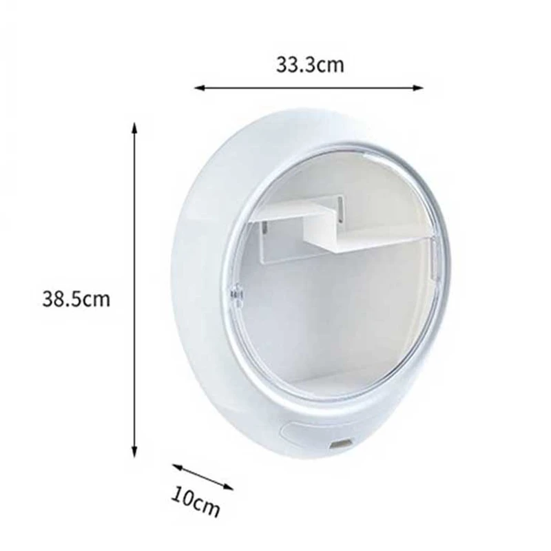 

Waterproof Wall Mount Holder,Makeup Organizer, Oval Storage Display Wall Boxes, Cosmetic Organizer for Bathroom
