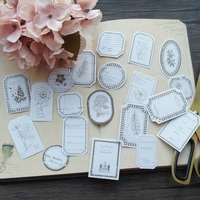 58pcs pen hand painted plants style paper sticker scrapbooking diy gift packing label decoration tag