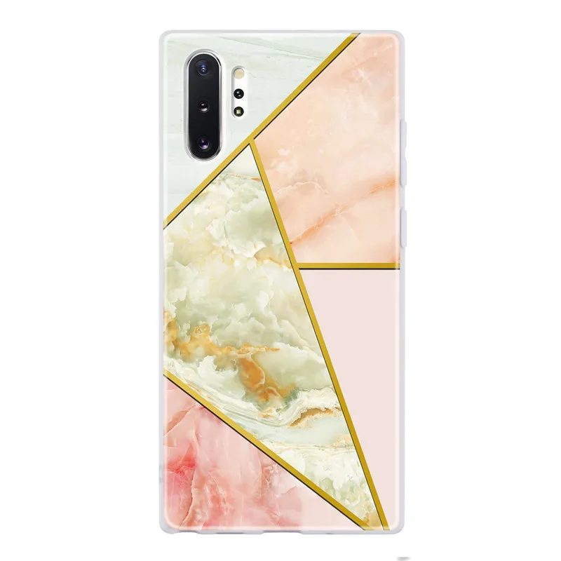 Покрытие с геометрическим рисунком Мрамор чехол для samsung Galaxy Note 10 плюс S8 S9 S10 S10E J4 J6 A6 A7 A8 A5 J3 J5 J7 Мягкий ТПУ чехол с мультипликационным рисунком - Цвет: Jade