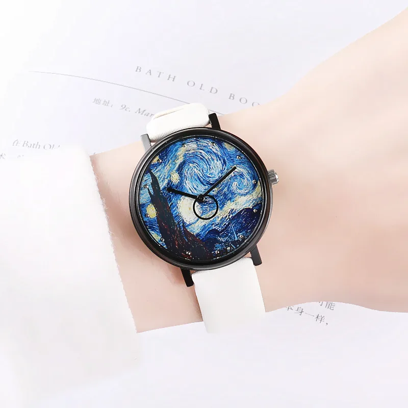 Мужские ультратонкие кварцевые часы с кожаным ремешком