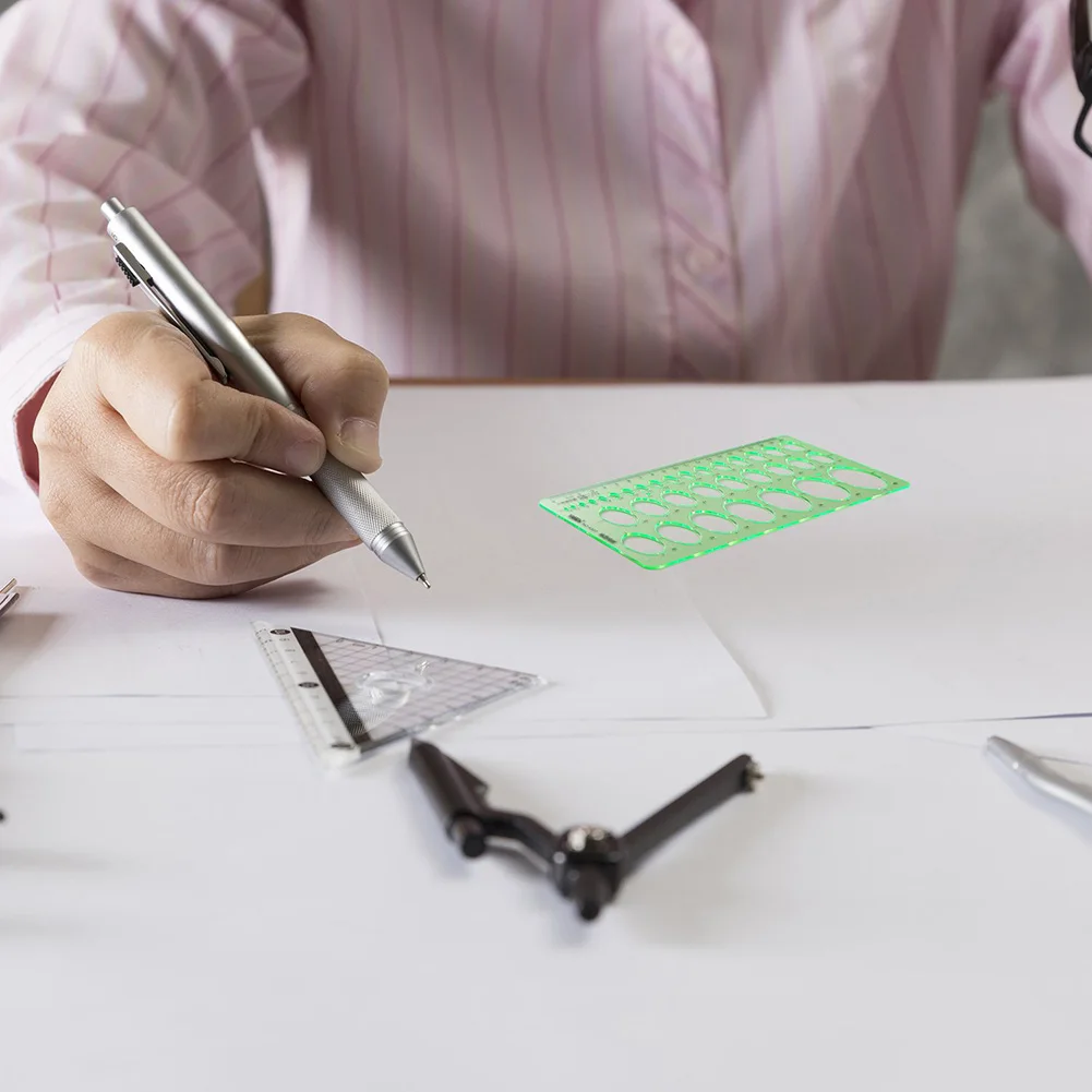 9 шт. геометрические линейки шаблоны рисунков измерительные прозрачные зеленые